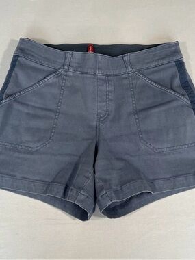 SPANX Blue Stretch Twill High-Rise Woman’s Active Shorts Size Medium 32”x 4.5”